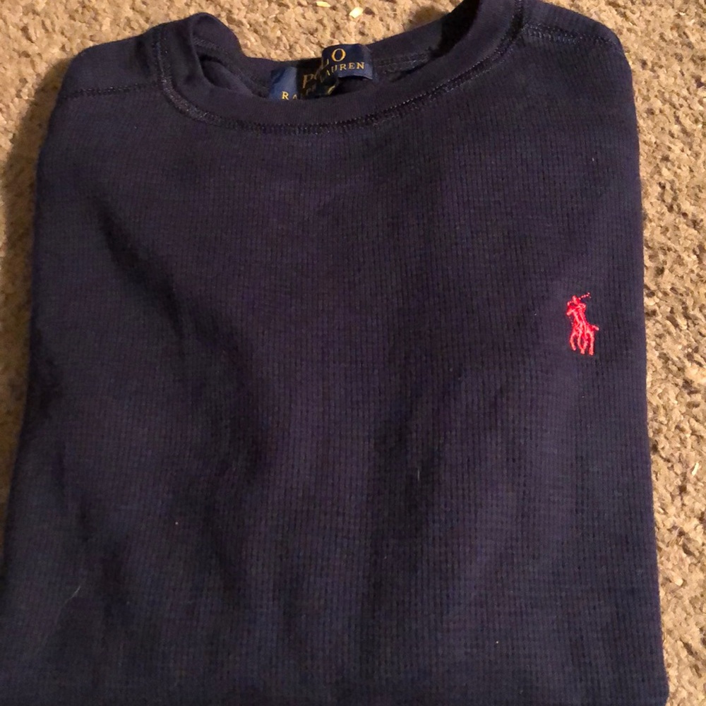 Boys size 8 gently used warm long sleeve navy